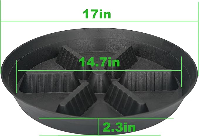 2 Pack Plant Saucer 17 inch 2 Pack, Raised Middle Plant Trays - Image 2