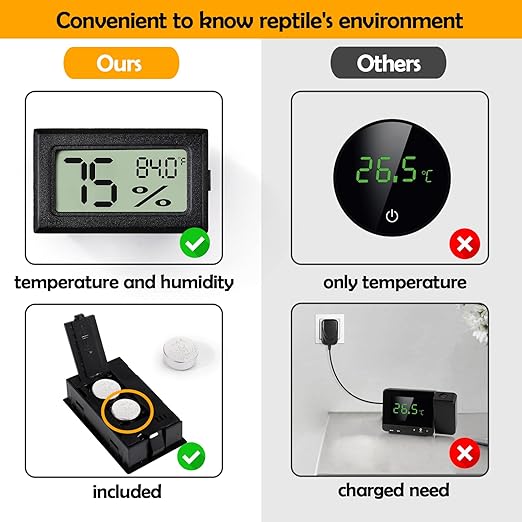 4 PCS Rectangle Reptile Thermometer and Humidity Gauge - Image 4