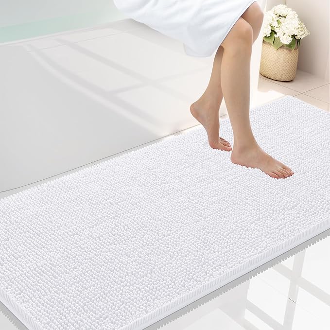 Smiry Luxury Chenille Bathroom Rugs 59x24, Extra Soft and Absorbent Shaggy Bath by Smiry