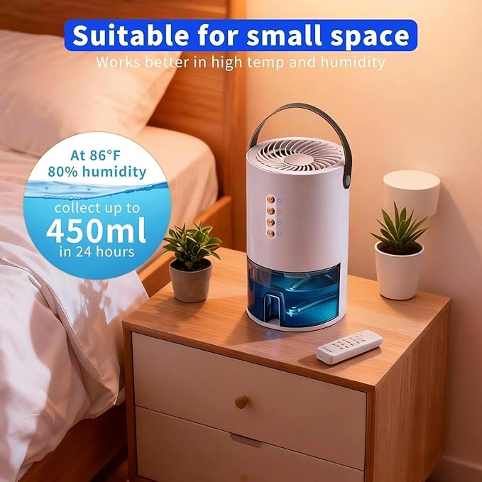 Dehumidifiers for Home, 60 Oz Small Dehumidifier for Basement. Portable - Image 3