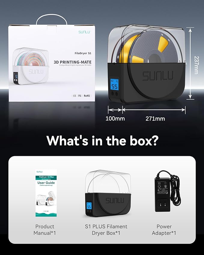 SUNLU Filament Dryer Box for 3D Printer Filament, S1 Plus Filament Dehydrator - Image 9