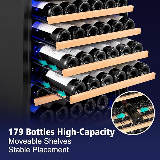 24 Inch Wine Cooler Refrigerator, 179 Bottles Professional Wine Cellars - Image 3