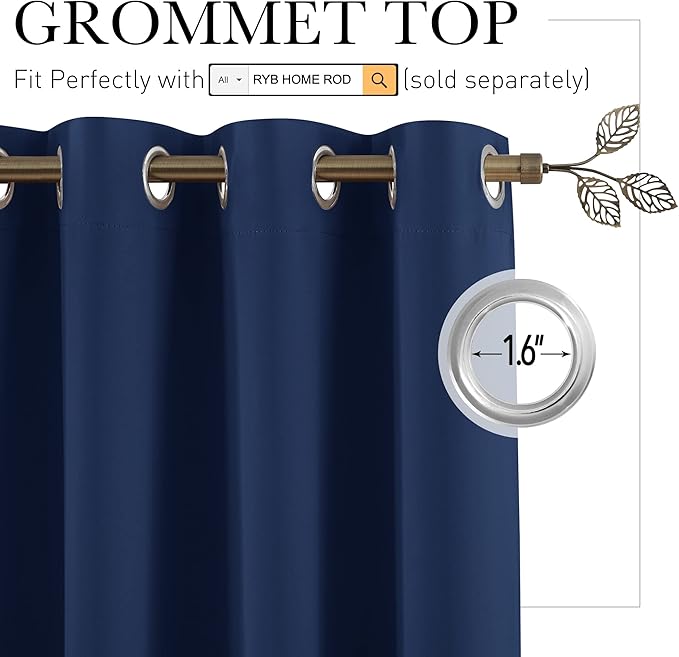 RYB HOME Extra Wide Curtains for Divider Room Separation Soundproof Temporary - Image 2