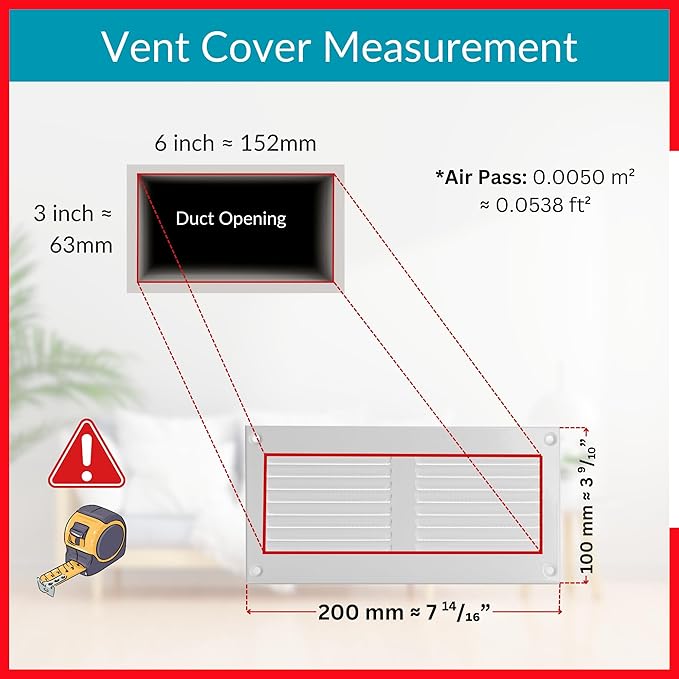 6x2 Vent Cover - White HVAC Return Air Grille - Image 5