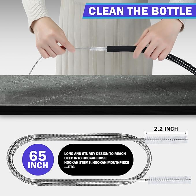 Hookah Brush Cleaning Kit 4 Brushes， Hookah Set | Bottle Cleaner Tube Pipe - Image 3