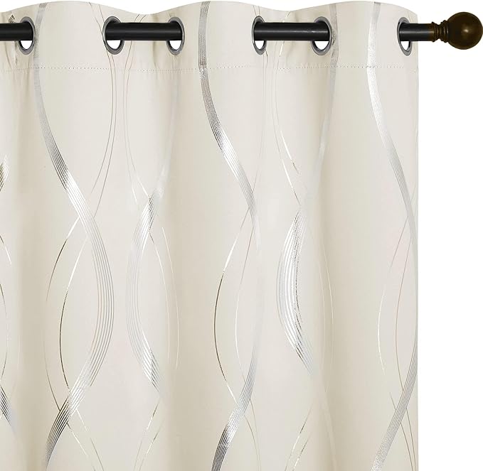 NICETOWN Beige Cafe Curtains Small Blackout Panels, 34 x 63 Window Treatment by NICETOWN
