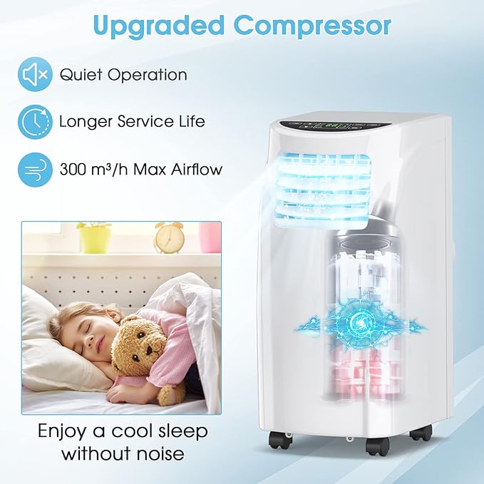 COSTWAY Portable Air Conditioners, 8000 BTU Air Conditioner Unit spaces up to - Image 4