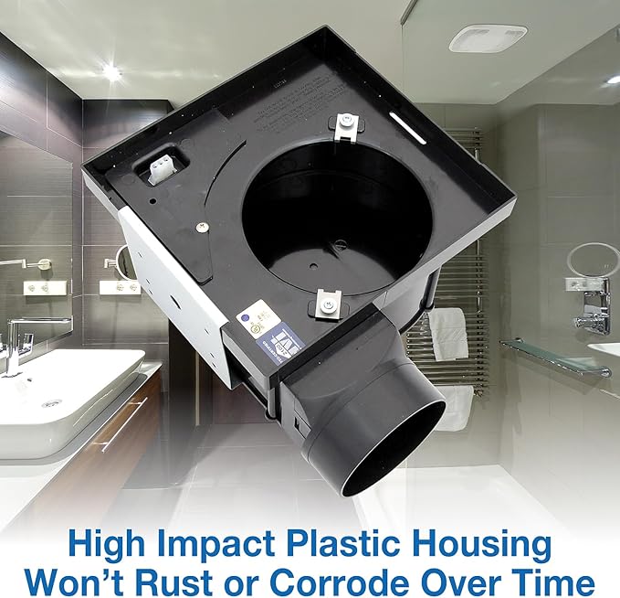 Air King 90 CFM 3.0 Sones Ceiling Mounted Snap-In Installation Bathroom Exhaust - Image 7