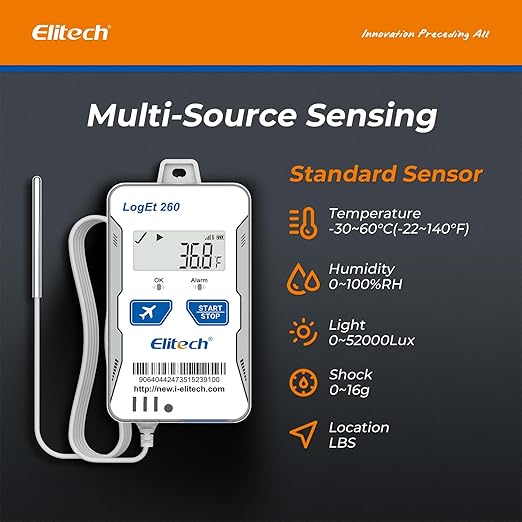 Elitech 4G Reusable Real-time Temperature Humidity Data Logger Light/Shock/GPS - Image 5