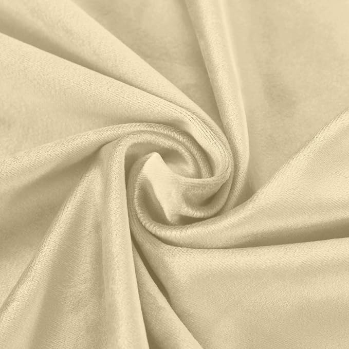 ChadMade Blackout Lined Premium Velvet Curtain Cream 100Wx96L Inch, Eyelet - Image 6