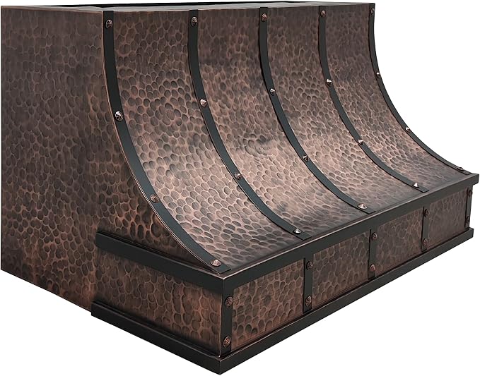 CT Copper Tailor Sloped Copper Vent Hood Island Mount, 1260 CFM Exhaust Fan - Image 2