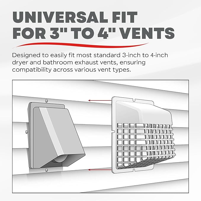 Deflecto Universal Bird Guard, Fits 3 inch to 4 inch Vent Hoods | Durable - Image 2
