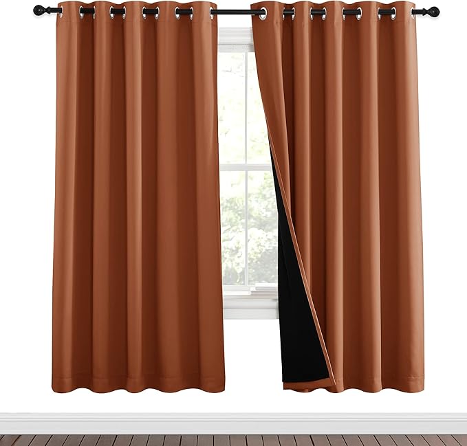 NICETOWN 100% Blackout Window Curtain Panels, Full Light Blocking Drapes - Image 2