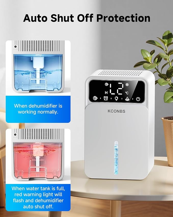 Dehumidifier for Home, 60 OZ Capacity, Auto Shut-Off for Medium Rooms up to 500 - Image 5