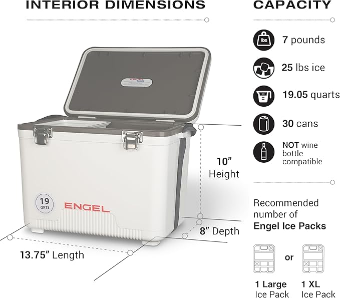 Engel 19qt Leak-Proof, Air Tight, Drybox Cooler and Small Hard Shell Lunchbox - Image 6