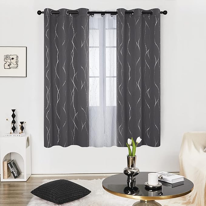 Deconovo Grey Blackout Curtains - Image 2