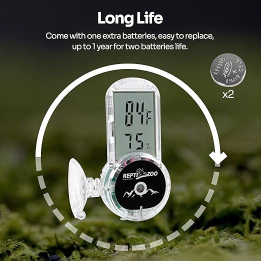 REPTI ZOO Upgraded Reptile Terrarium Thermometer Hygrometer, Digital Pet - Image 5