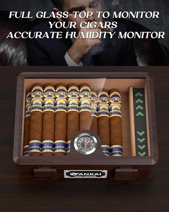 Cigar Humidor, Glass top Cigar Case - Image 7
