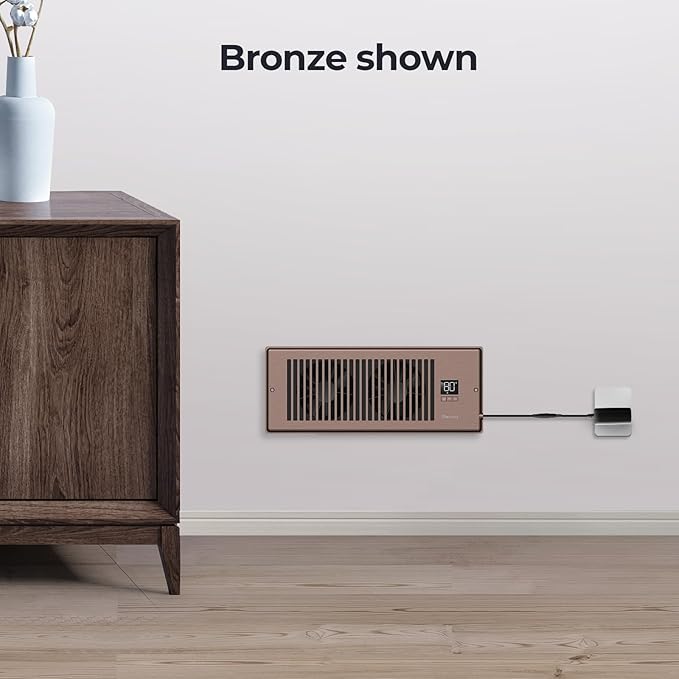 Quiet Register Booster Fan Fits 4" x 12" Register Holes, 10-Speed Smart Heating - Image 7