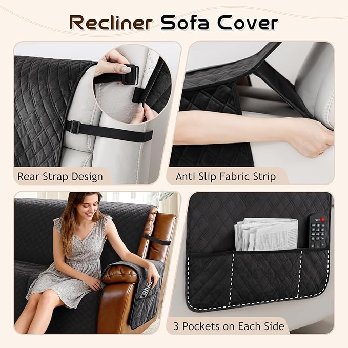 Arfntevss Waterproof Recliner Sectional Couch Covers - Image 4