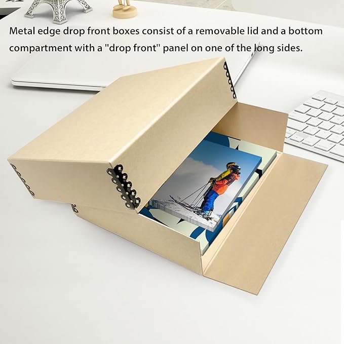 Lineco Museum Archival Storage Box, 14.75x18.75x3 in. Drop Front Design. - Image 2