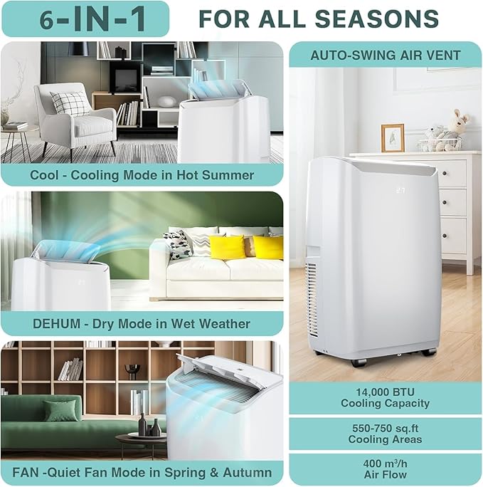 6-In-1 Portable Air Conditioner - Image 4
