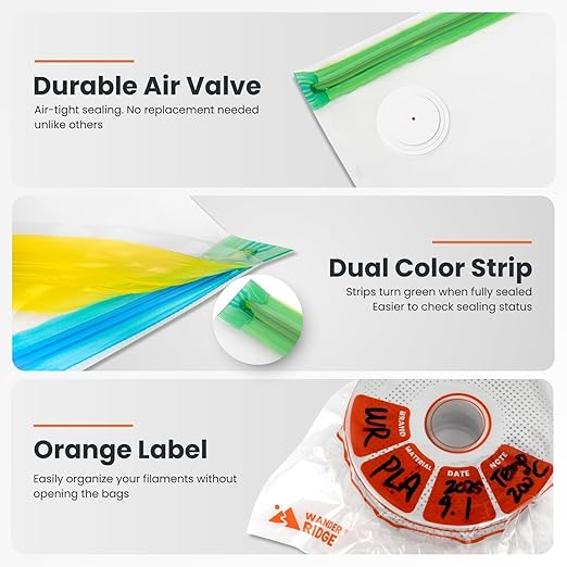3D Printer Filament Storage Bags Vacuum Storage Bags Kit 3D Printer Accessories - Image 3