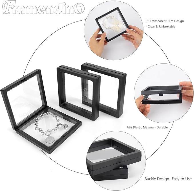 Framendino, 20 Pack Black 3D Floating Frame Display Case Challenge Coin - Image 7