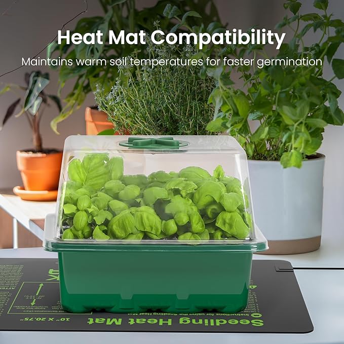 MIXC Seed Starter Kit with Grow Light, Elevated Seedling Tray Kit with - Image 3