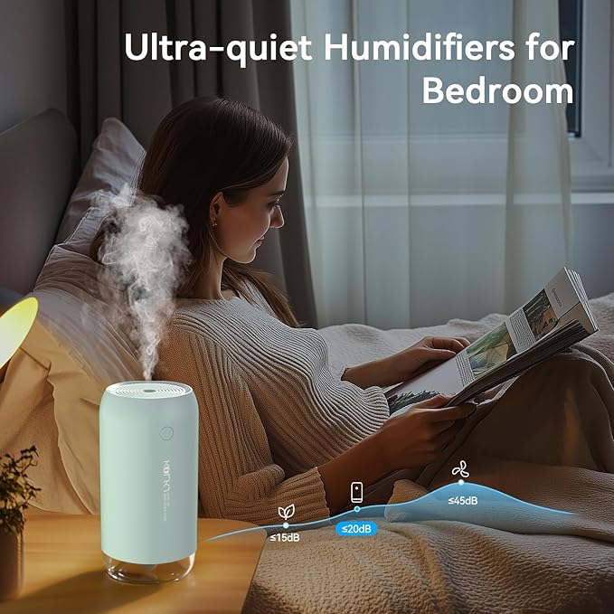 Portable Mini Humidifier, KQLKJ 350ml Small Cool Mist Humidifier, USB Personal - Image 5