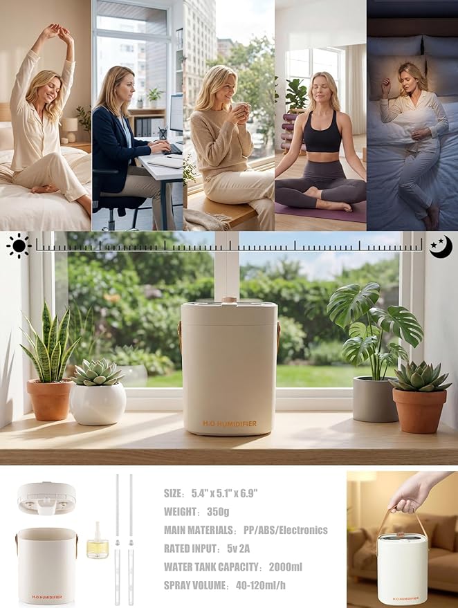 Humidifier for Bedroom, 2L Cool Mist Humidifier - Image 8