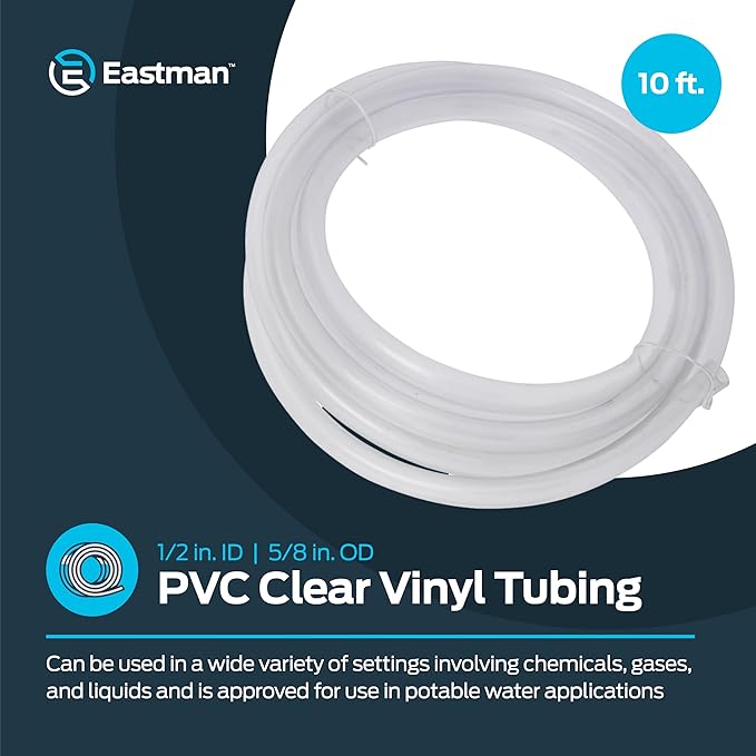 Eastman 1/2 Inch ID PVC Clear Vinyl Tubing, 10 Foot Length - Image 2