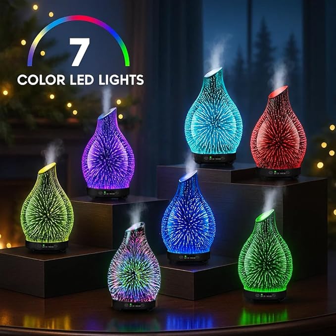 120ML Essential Oil Diffuser, 3D Glass Aromatherapy Diffuser - Image 5