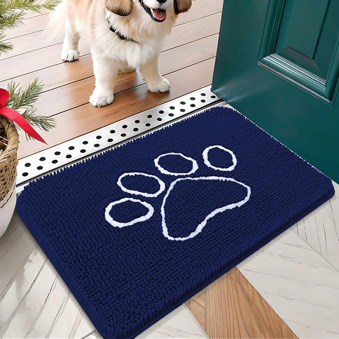 OLANLY Dog Door Mat for Muddy Paws 24x16, Paw Print Design, Absorbs Moisture by OLANLY