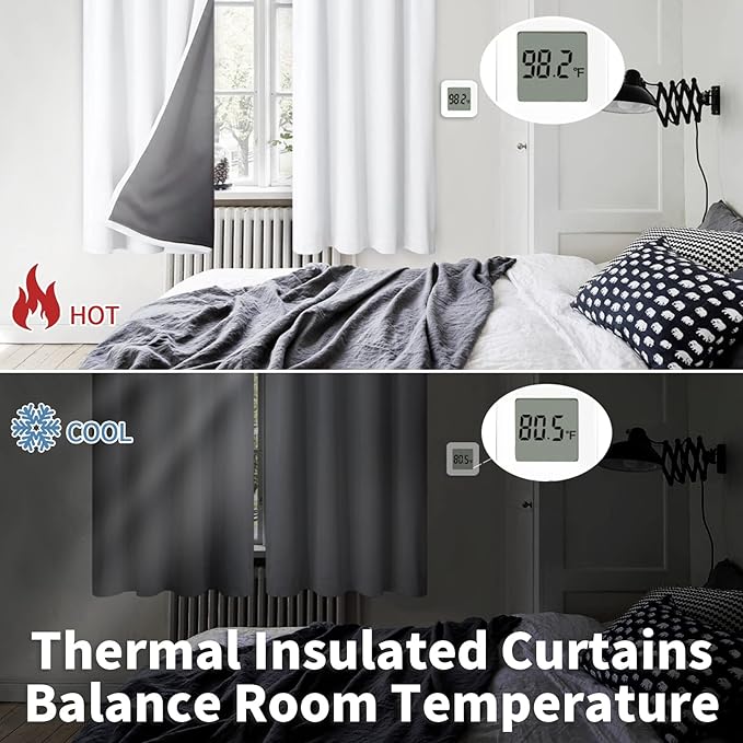 BGment Short Blackout Curtains for Small Window 30 Inch Long, 2 Panels - Image 4