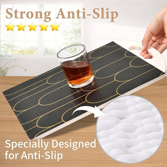 Shelf Liners for Kitchen Cabinets Drawer Liner 17.5in x 20FT Non Adhesive Black - Image 2