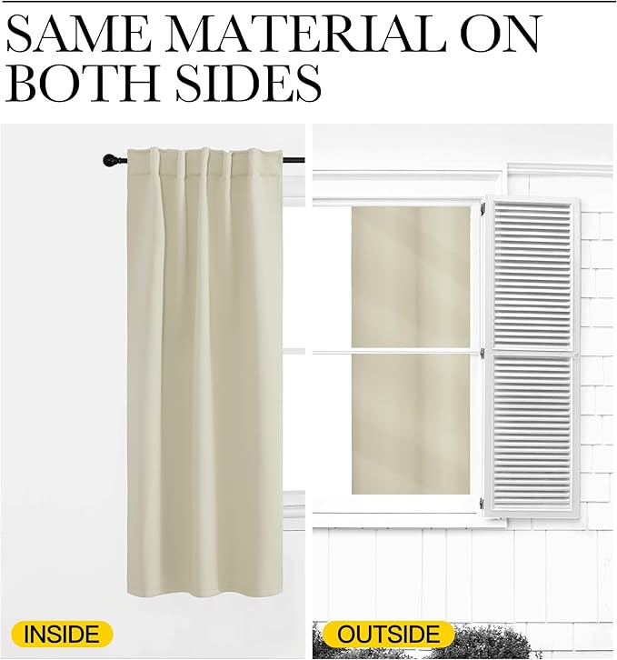 NICETOWN Extra Wide Kitchen Room Darkening Curtains, Privacy Window Treatment - Image 6