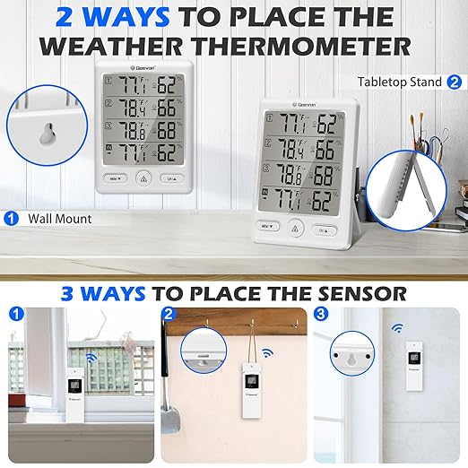 Geevon Indoor Outdoor Thermometer Wireless - Image 9