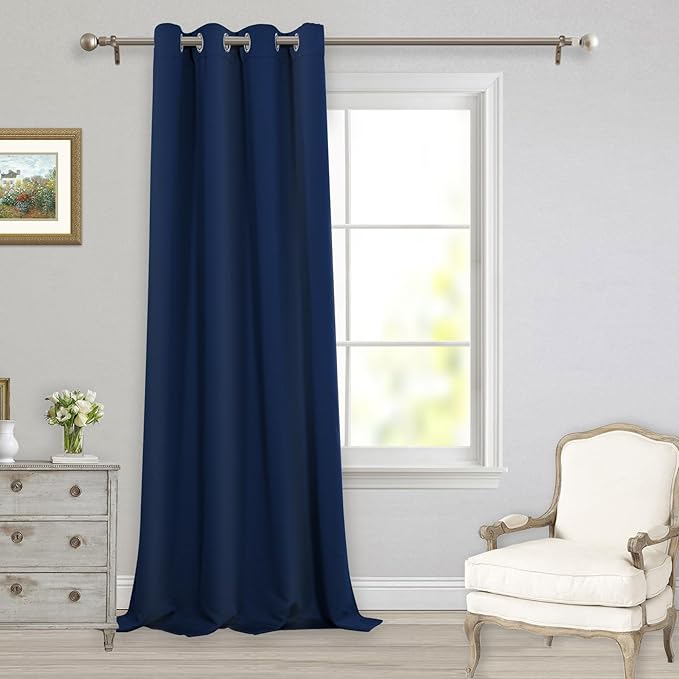 MYSKY HOME Blue Curtains for Bedroom Blackout Curtains for Living Room Sliding - Image 7
