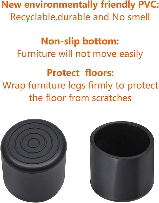 Round Rubber Furniture Leg Caps, 7/8 Inch Chair Leg Floor Protectors - Image 4