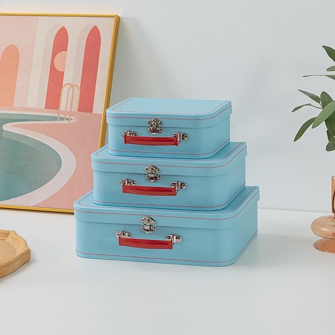 SLPR Paperboard Suitcases Set of 3, Light Blue - Image 3