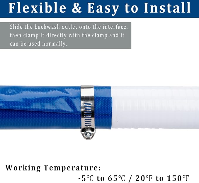 1-1/2 in x 50 ft Pool Backwash Hose Heavy Duty Drain Discharge PVC Lay flat - Image 4