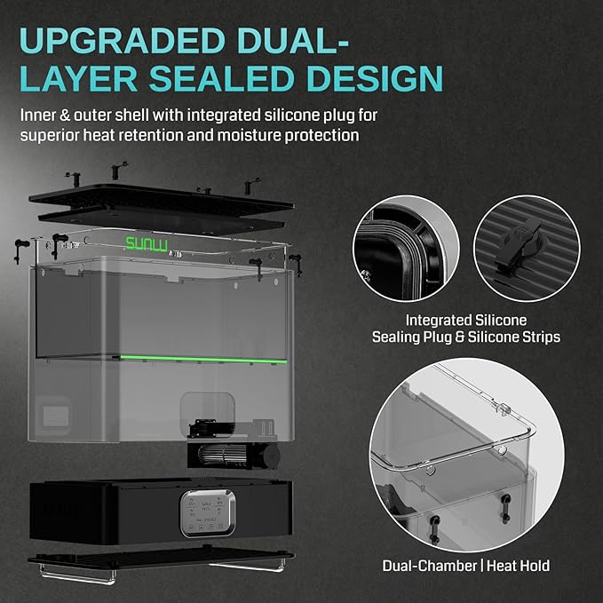 E2 Filament Dryer Box, 110℃ Max Temperature, 500W PTC Heater, 3-in-1 Dry + - Image 4