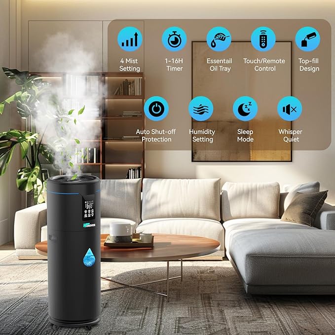 Humidifiers for Large Room Home Bedroom 2000 sq.ft. 17L/4.5Gal Large Humidifier - Image 3