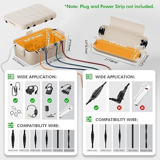 RESTMO 5-Piece Outdoor Waterproof Electrical Box Set – 12.5" x 8.5" x 5" Large - Image 3