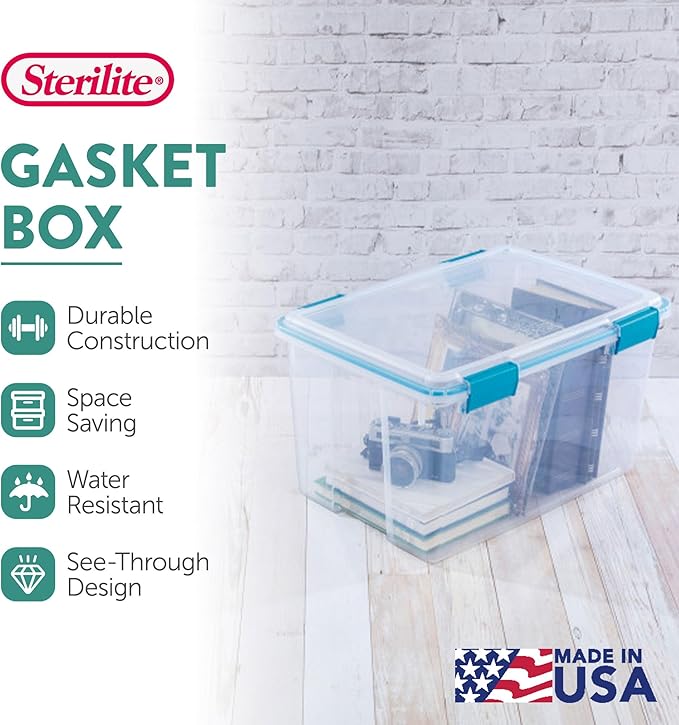 Sterilite 12-Pack Gasket Box, Weather-Resistant Storage Bins - Image 3
