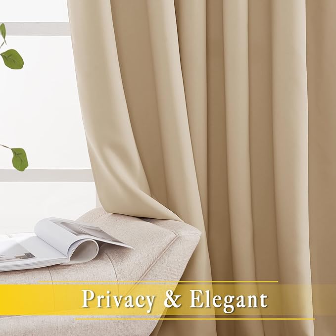 NICETOWN Room Darkening Extra Wide Curtain 102 inch Length, Grommet Thermal - Image 6