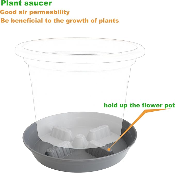 4 Pack Plant Saucer 8 inch, 10 12 14 17 inch, Plant Stand Plastic Plant Saucers - Image 3