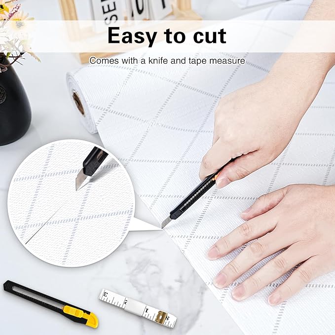 Shelf and Drawer Liner for Kitchen Cabinet, 24 in x 10 FT Non-Adhesive Rhombus - Image 4