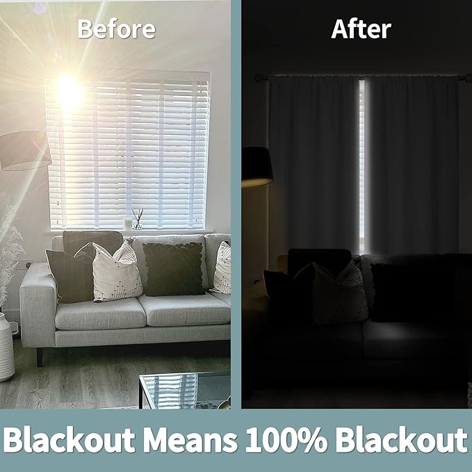 BGment Short Blackout Curtains for Small Window 40 Inch Long, Thermal Insulated - Image 4